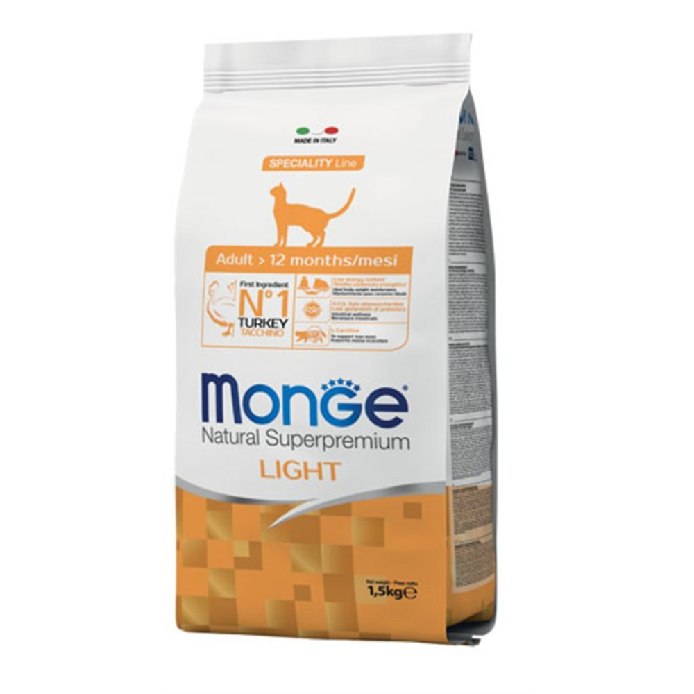 Monge - Natural Superpremium Adult Light Tacchino Confezione 1,5 Kg