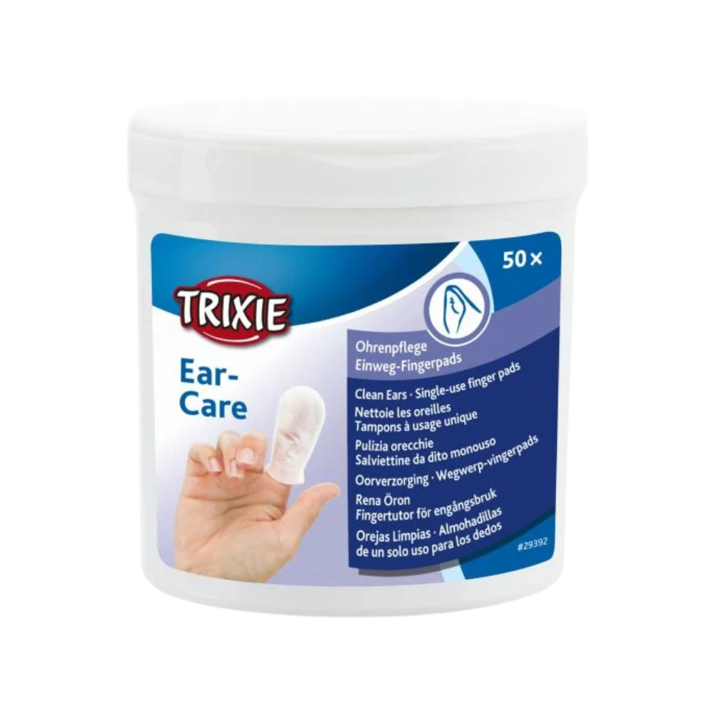 Trixie - Ear Care Pads Salviettine da Dito Monouso per la Pulizia Orecchie Confezione 50 Pezzi