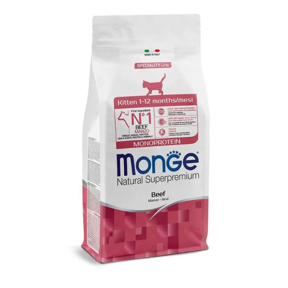 Monge - Natural Superpremium Kitten (1-12 Mesi) Speciality Line Monoprotein Manzo Confezione 400 Gr