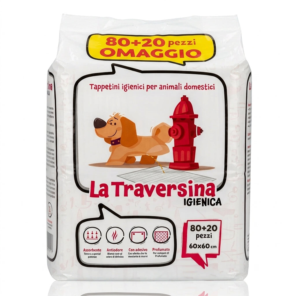 La Traversina Igienica - Traversine Antiodore con Adesivo 60x60 Cm Confezione 80+20 OMAGGIO