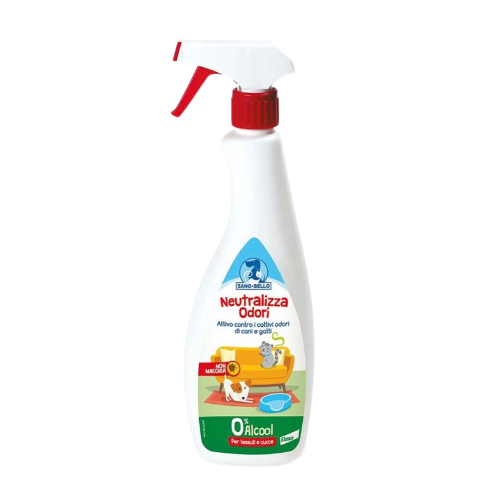 Sano e Bello - Neutralizza Odori Cani e Gatti Spray per Tessuti e Ambienti Confezione 750 Ml