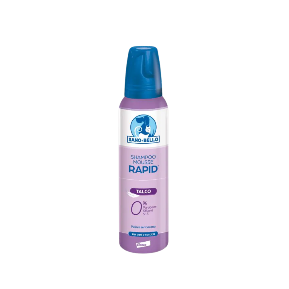 Sano e Bello - Shampoo Mousse Rapid Talco per Cani e Cuccioli Confezione 300 Ml