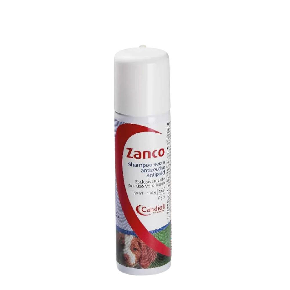 Zanco - Shampoo Secco Antizecche e Pulci per Cani Confezione 150 Ml
