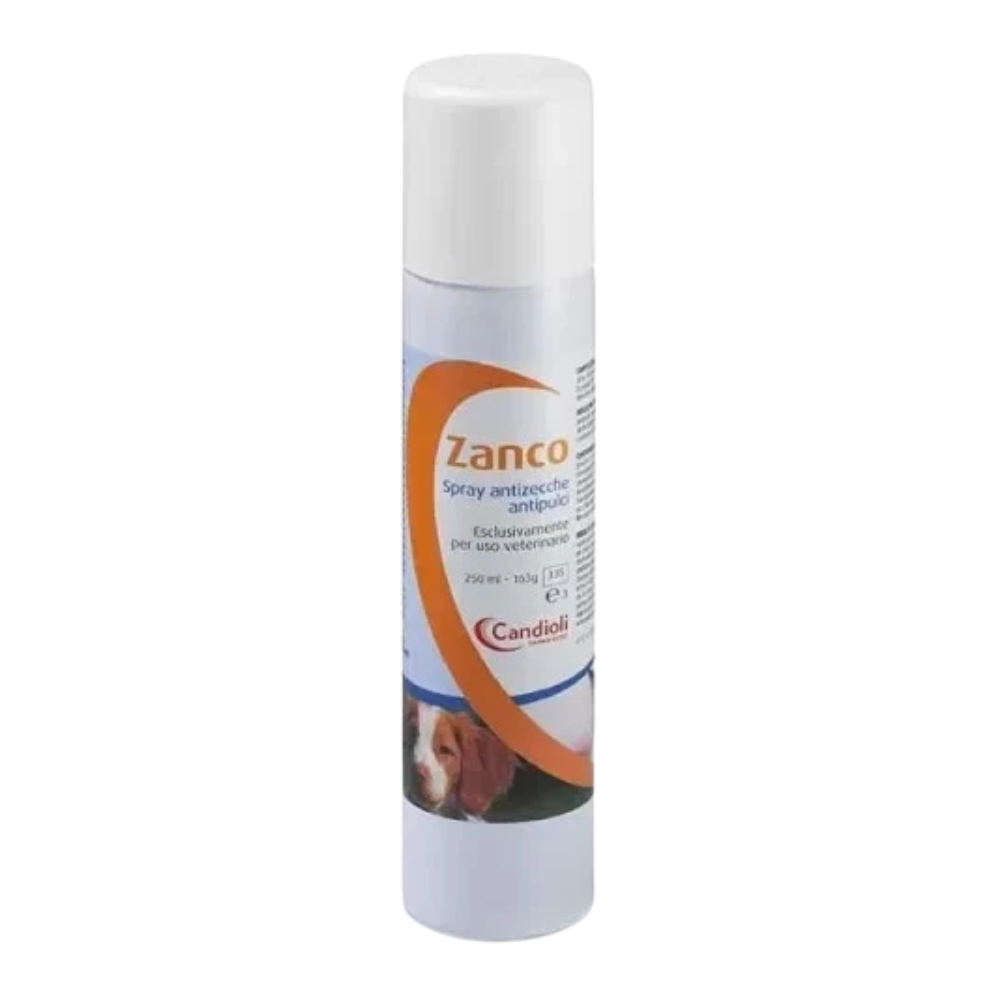 Zanco - Spray Antizecche Antipulci per Cani e Gatti Confezione 250 Ml