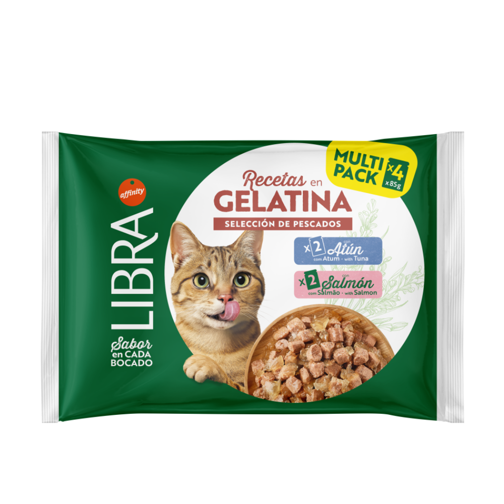 Libra - Ricette in Gelatina Gusto Pesce Gatto Confezione 4 Pezzi