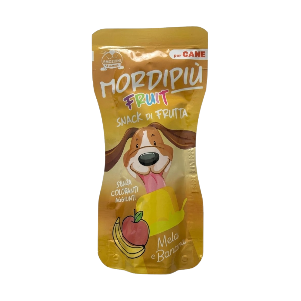 Mordipiù - Snack di Frutta per Cani Mela e Banana 50 Gr