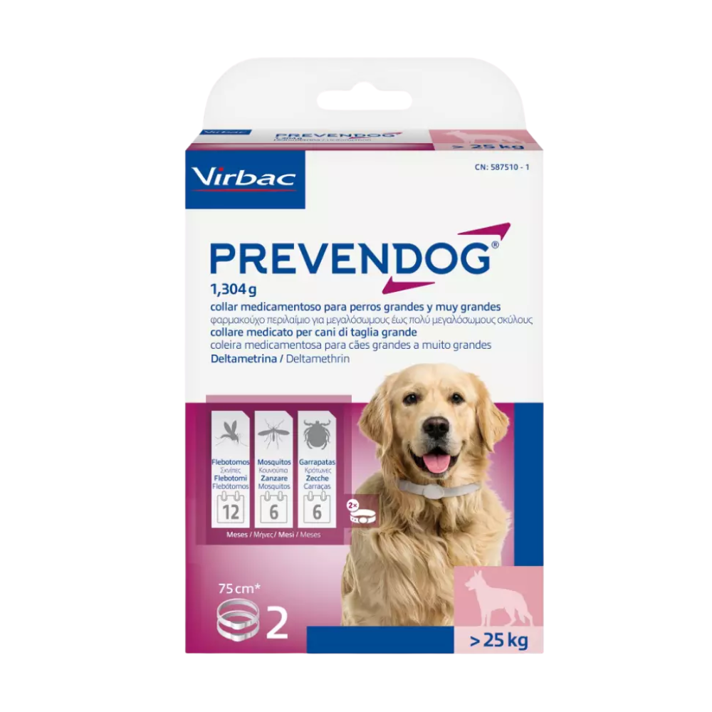 Virbac - Prevendog Collare Antiparassitario >25 Kg Confezione 2 Pezzi