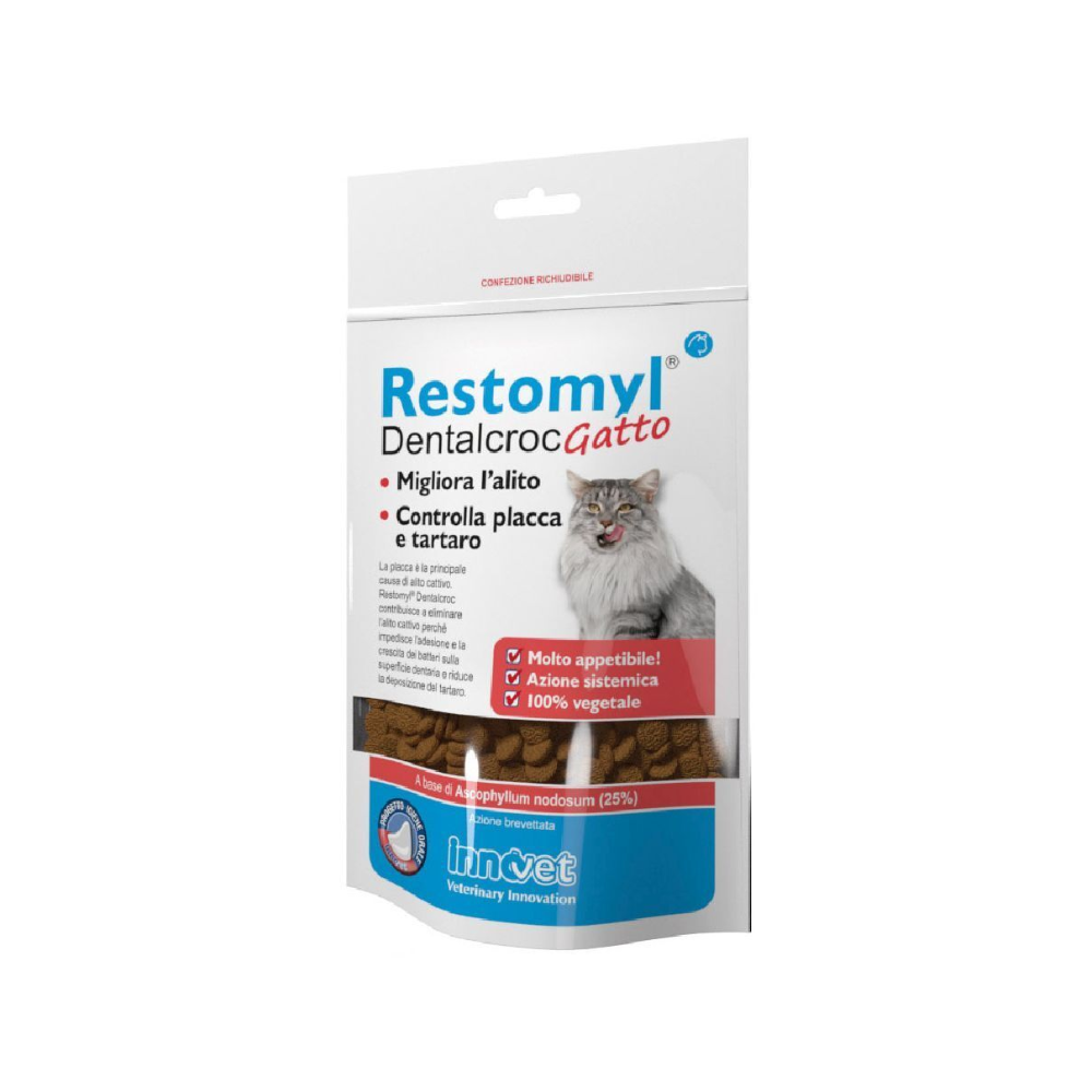 Restomyl - Dentalcroc Gatto Contro Placca e Tartaro Confezione 60 Gr