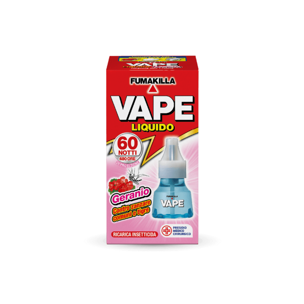 Vape - Ricarica Liquida Antizanzare 60 Notti Geranio Confezione 30 Ml