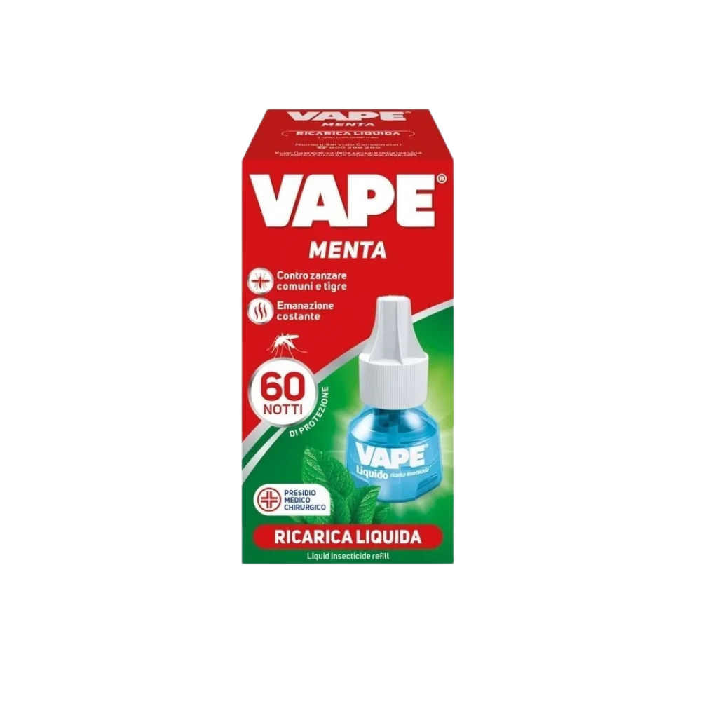 Vape - Ricarica Liquida Antizanzare 60 Notti Menta Confezione 30 Ml