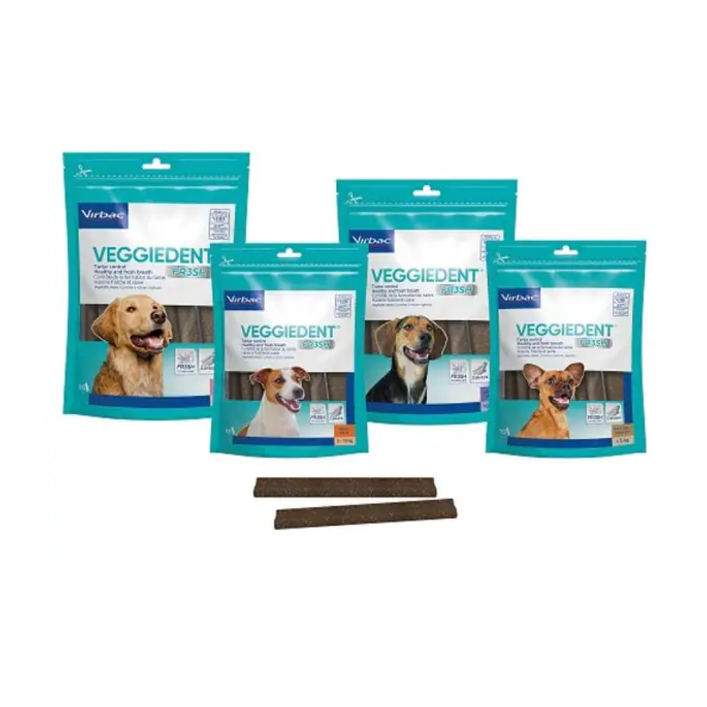 Virbac - VeggieDent FR3SH Snack Dentali per Cani Confezione 15 Stick